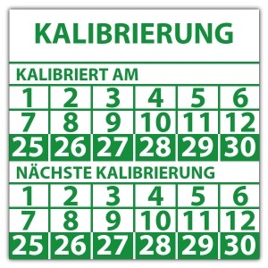 Prüfplakette doppeltes datum Kalibrierung - Kalibrierungsaufkleber