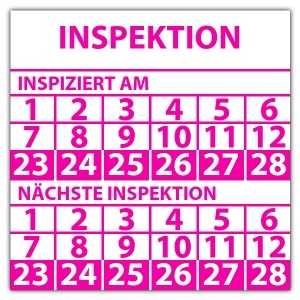 Prüfplakette doppeltes datum "Inspektion"