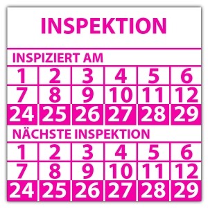Prüfplakette doppeltes datum Inspektion - Prüfplaketten doppeltes Datum