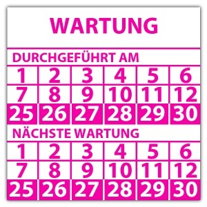 Prüfplakette doppeltes datum Wartung - Wartungsaufkleber