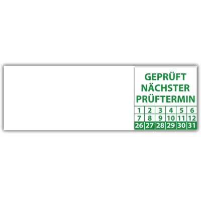 Kabelprüfplakette Geprüft nächster Prüftermin - Kabelprüfplaketten