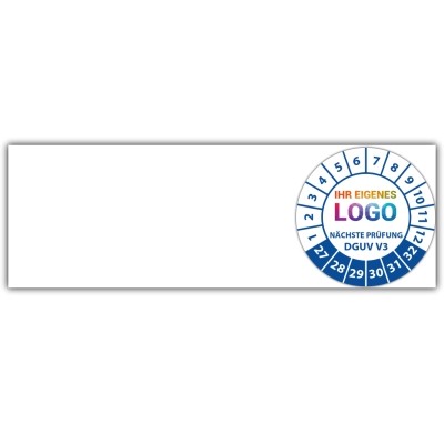Kabelprüfplakette Geprüft nach DGUV Vorschrift 3 nächster Prüftermin - BGV A3 logo