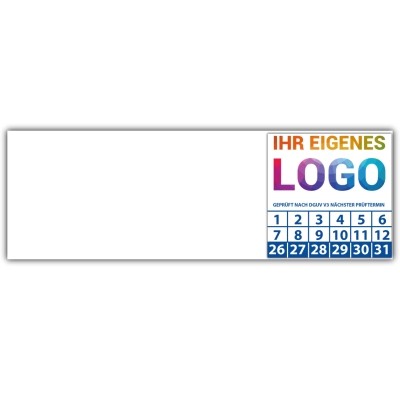Kabelprüfplakette Geprüft nach DGUV Vorschrift 3 nächster Prüftermin - Kabelprüfplaketten logo