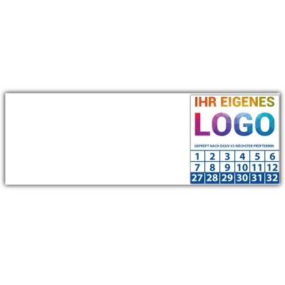 Kabelprüfplakette Geprüft nach DGUV Vorschrift 3 nächster Prüftermin - Kabelprüfplaketten logo