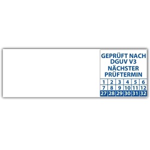 Kabelprüfplakette "Geprüft nach DGUV Vorschrift 3 nächster Prüftermin"