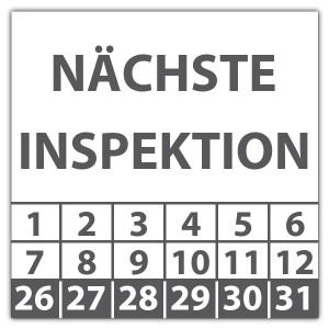 Prüfplakette Nächste Inspektion - Inspektion Prüfplaketten