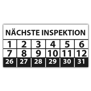 Prüfplakette Nächste Inspektion - Inspektion Prüfplaketten