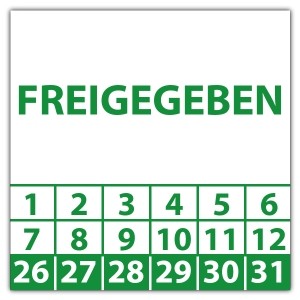 Prüfplakette Freigegeben - Prüfplaketten Quadrat