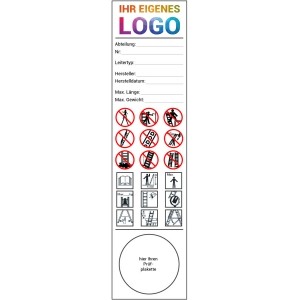 Leitern grundplakette Gebrauchsanweisung mit Logo