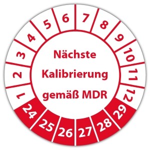 Prüfplakette Nächste Kalibrierung gemäß MDR - Kalibrierungsaufkleber