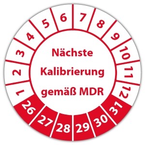 Prüfplakette Nächste Kalibrierung gemäß MDR - Prüfplaketten auf Rolle