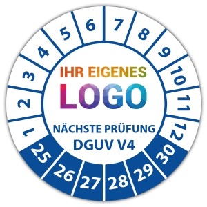 Prüfplakette Geprüft nach DGUV Vorschrift 4 nächster Prüftermin - DGUV Vorschrift 3 - Elektrische Betriebsmittel logo