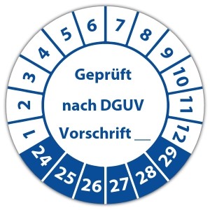 Prüfplakette Geprüft nach DGUV (eigene eingabe) - Prüfplaketten DGUV