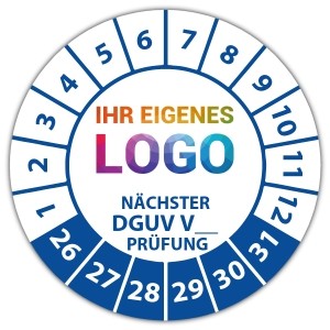 Prüfplakette Nächster DGUV Prüfung (eigene eingabe) logo