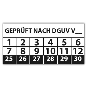 Prüfplakette Geprüft nach DGUV (eigene eingabe) - Prüfplaketten DGUV