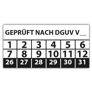 Prüfplakette Geprüft nach DGUV (eigene eingabe) - Prüfplaketten DGUV