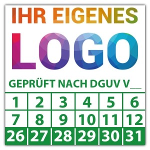 Prüfplakette Geprüft nach DGUV (eigene eingabe) logo