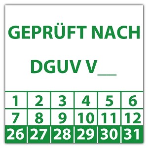 Prüfplakette Geprüft nach DGUV (eigene eingabe)