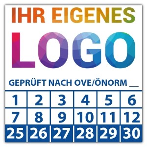 Prüfplakette Geprüft nach OVE/ÖNORM (eigene eingabe) logo