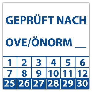 Prüfplakette Geprüft nach OVE/ÖNORM (eigene eingabe)