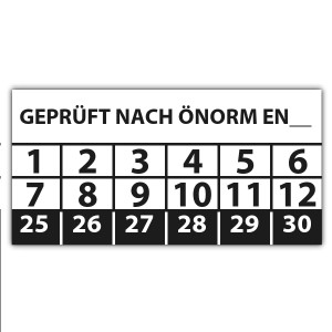 Prüfplakette Geprüft nach ÖNORM EN (eigene eingabe)