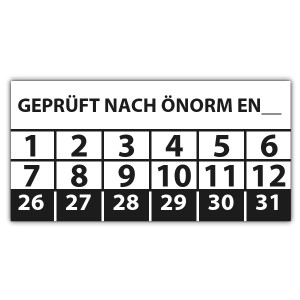 Prüfplakette Geprüft nach ÖNORM EN (eigene eingabe) - 