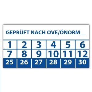 Prüfplakette Geprüft nach OVE/ÖNORM (eigene eingabe)