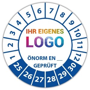 Prüfplakette Geprüft nach ÖNORM EN (eigene eingabe) logo