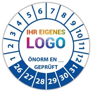 Prüfplakette Geprüft nach ÖNORM EN (eigene eingabe) logo