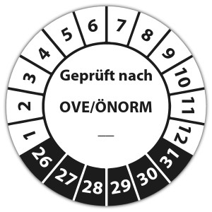 Prüfplakette Geprüft nach OVE/ÖNORM (eigene eingabe)