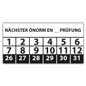 Prüfplakette Nächster ÖNORM EN Prüfung (eigene eingabe)