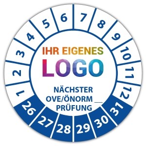Prüfplakette Nächster OVE/ÖNORM Prüfung (eigene eingabe) logo