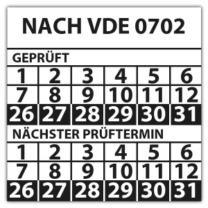 Prüfplakette doppeltes datum Nach VDE 0702 - Prüfplaketten e Check