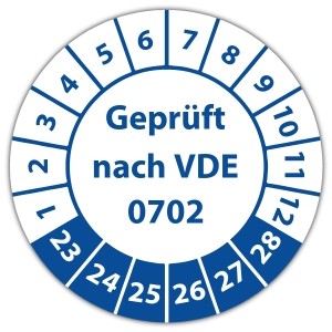 Prüfplakette Geprüft nach VDE 0702 - Prüfsiegel