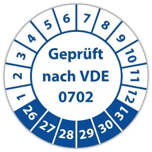Prüfplakette Geprüft nach VDE 0702 - Prüfsiegel