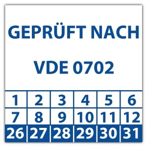 Prüfplakette "Geprüft nach VDE 0702"