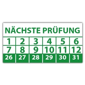 Prüfplakette Nächste Prüfung - Prüfplaketten rechteck