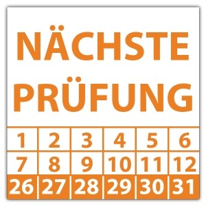 Prüfplakette Nächste Prüfung - Prüfplaketten Quadrat