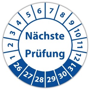 Prüfplakette Nächste Prüfung - Allgemeine Prüfplaketten