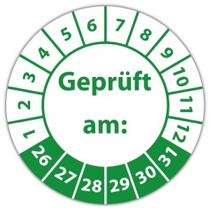 Prüfplakette Geprüft am: - Allgemeine Prüfplaketten