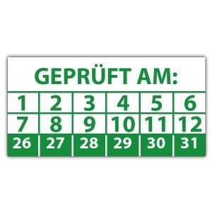Prüfplakette Geprüft am: - Prüfplaketten rechteck