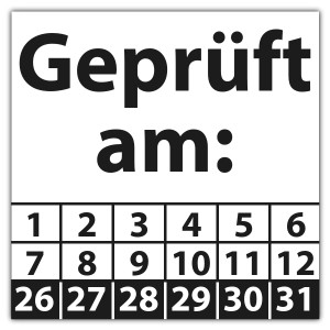 Prüfplakette Geprüft am: - Prüfplaketten Quadrat