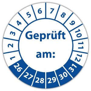 Prüfplakette Geprüft am: - Allgemeine Prüfplaketten