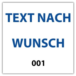 Nummerierte Aufkleber mit Wunschtext - Quadrat