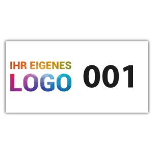Nummerierte Aufkleber mit Logo - Rechteck - Nummerierte Aufkleber