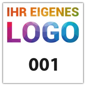 Nummerierte Aufkleber mit Logo - Quadrat - Nummerierte Aufkleber