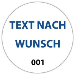 Nummerierte Aufkleber mit Wunschtext - Runde - Nummerierte Aufkleber